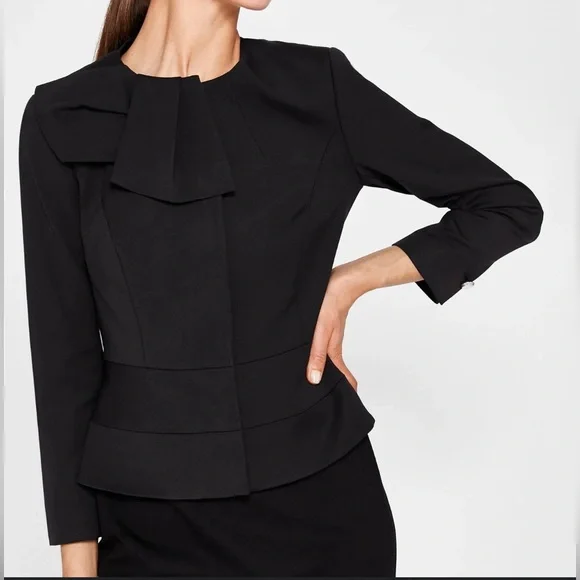 Ted Baker RAYAL Peplum Bow Neck Jacket Size 4 NWOT